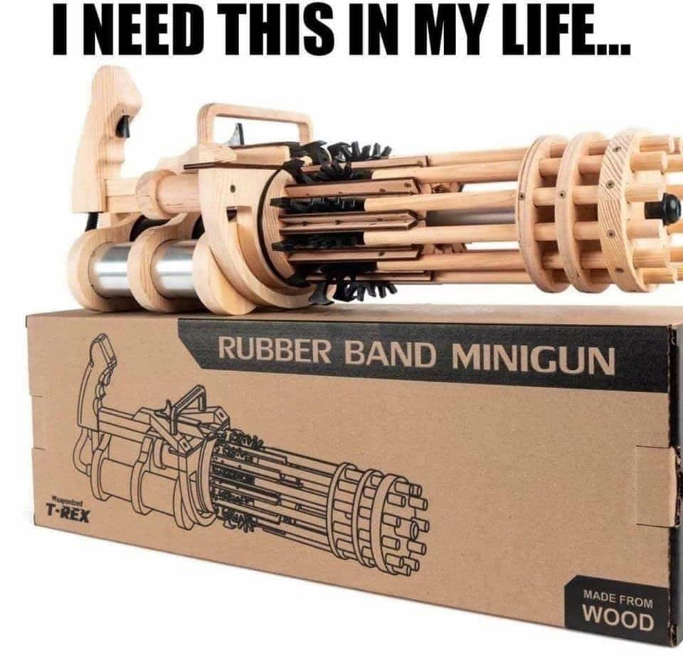 rubber band minigun - I Need This In My Life... ta Rubber Band Minigun TRex Made From Wood