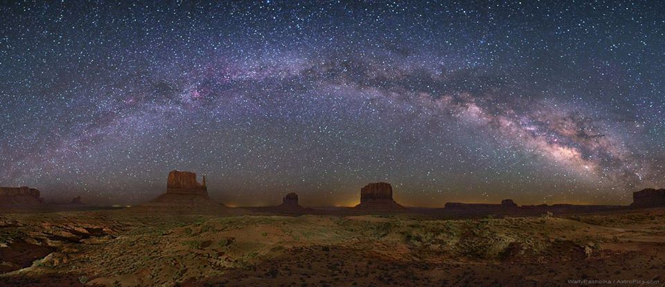 milky way over monument valley