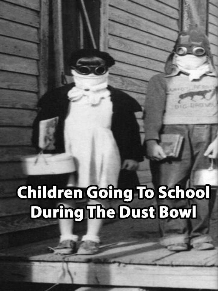 photograph - Children Going To School During The Dust Bowl