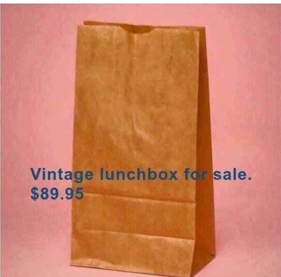 vintage lunch bag meme - Vintage lunchbox for sale. $89.95