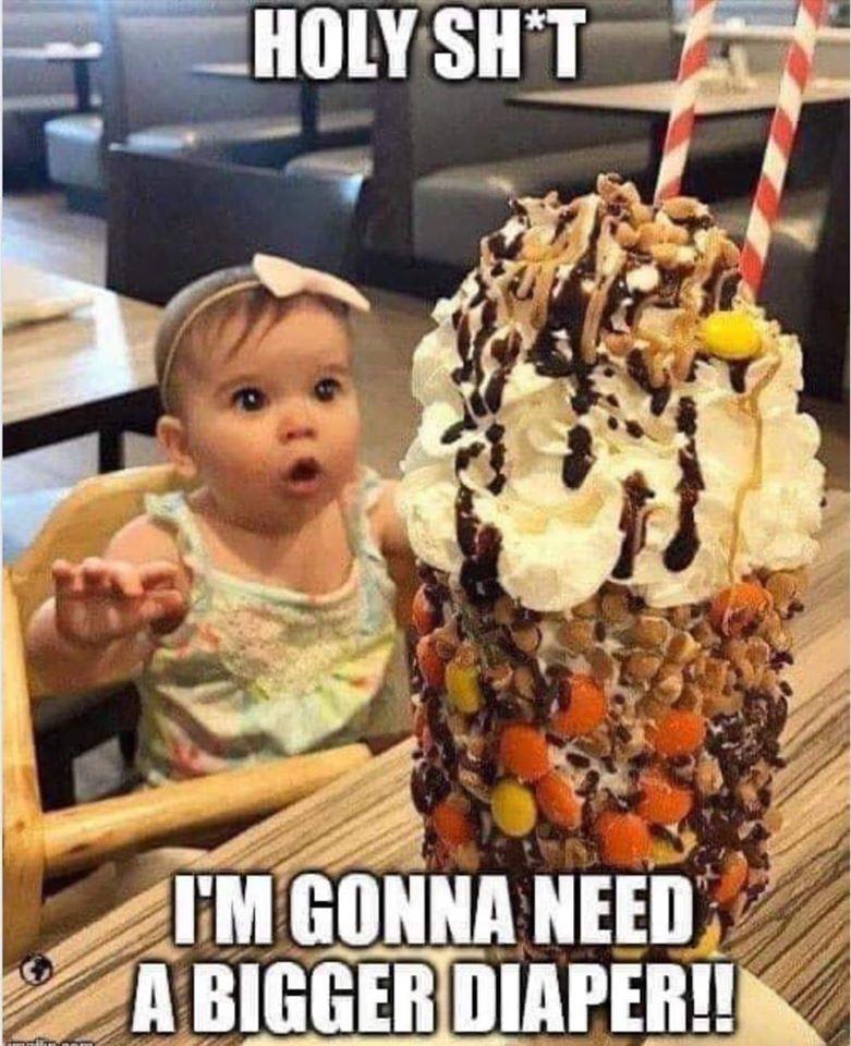 baby staring at ice cream - Holy ShT I'M Gonna Need A Bigger Diaper!!
