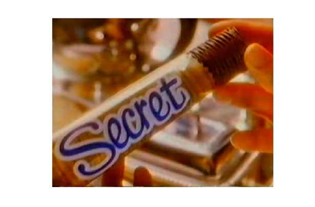 Secret was a chocolate bar that was manufactured by Rowntree Mackintosh during the 1980s and the 1990s that was popular in the UK. It consisted of a bird's nest-styled chocolate coating with a creamy mousse centre similar to the filling of a Walnut Whip.