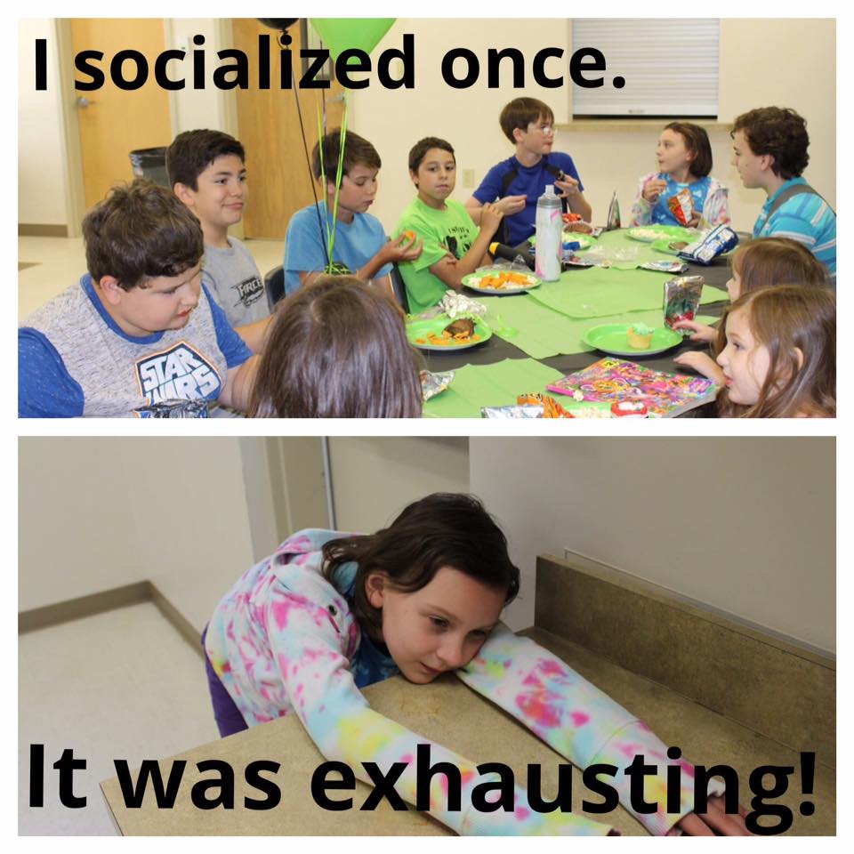 learning - I socialized once. Ta Turs It was exhausting!