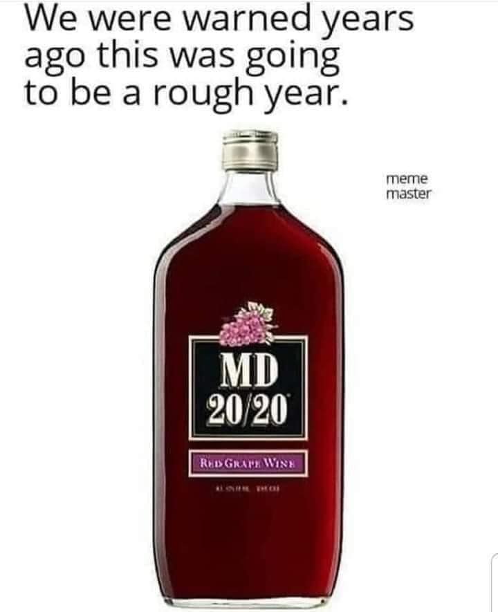 liqueur - We were warned years ago this was going to be a rough year. meme master Md 2020 Reisgratx Wir