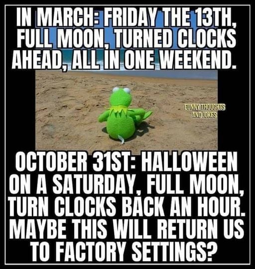 successful black man meme - In March Friday The 13TH, Full Moon, Turned Clocks Ahead, All In One Weekend. Funny Thoughts And Jokes October 31ST Halloween On A Saturday, Full Moon, Turn Clocks Back An Hour. Maybe This Will Return Us To Factory Settings?