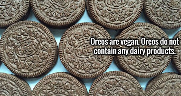 random fact of the day funny - Oreos are vegan. Oreos do not contain any dairy products.
