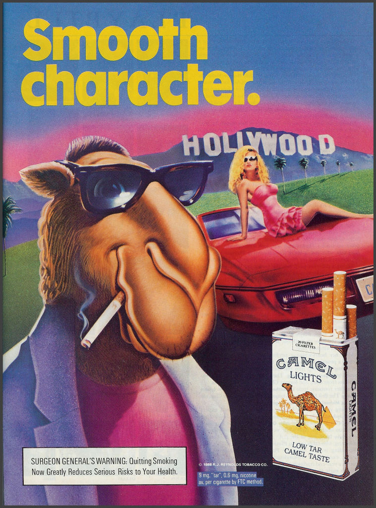 joe camel ads - Smooth character Hollywood Camel Lights Vud Lear Chel Taste Surgeon Generals Warning Dining Smoking Now Greedy aduces Serious Risks to Your Health