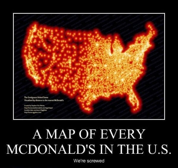 mcdonalds map - The Cardigans San A Map Of Every Mcdonald'S In The U.S. We're screwed