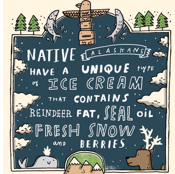 cartoon - Ba Native Lala Silang Have A Unique type of Ice Cream That Contains Reindeer Fat, Seal Oil Refresh Snow Berries and 11