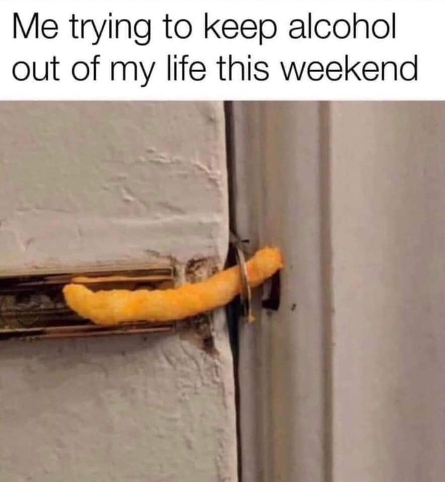 cybersecurity memes - Me trying to keep alcohol out of my life this weekend