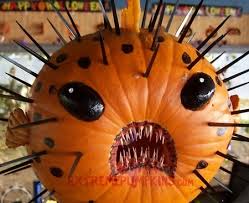halloween pumpkin carving -- alien scary