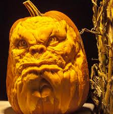 halloween pumpkin carving - ogre monster face