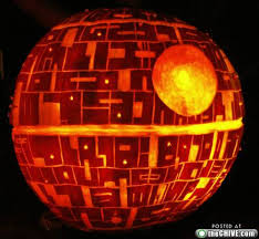 halloween pumpkin carving - star wars the death star