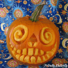 halloween pumpkin carving - curly eyed artistic pumpkin