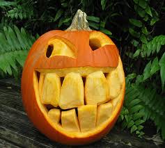 halloween pumpkin carving - really big teeth