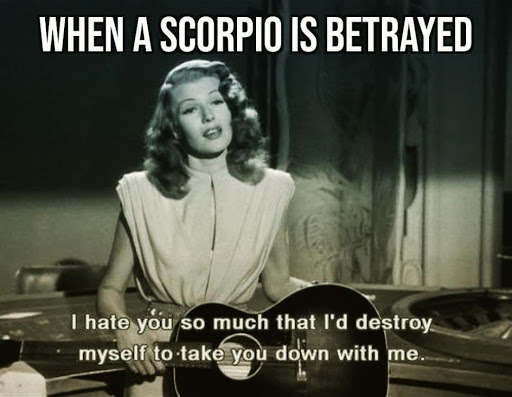 zodiac memes scorpio - When A Scorpio Is Betrayed I hate you so much that I'd destroy myself to take you down with me.