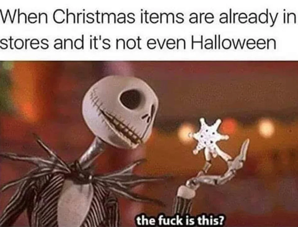 already halloween - When Christmas items are already in stores and it's not even Halloween the fuck is this?