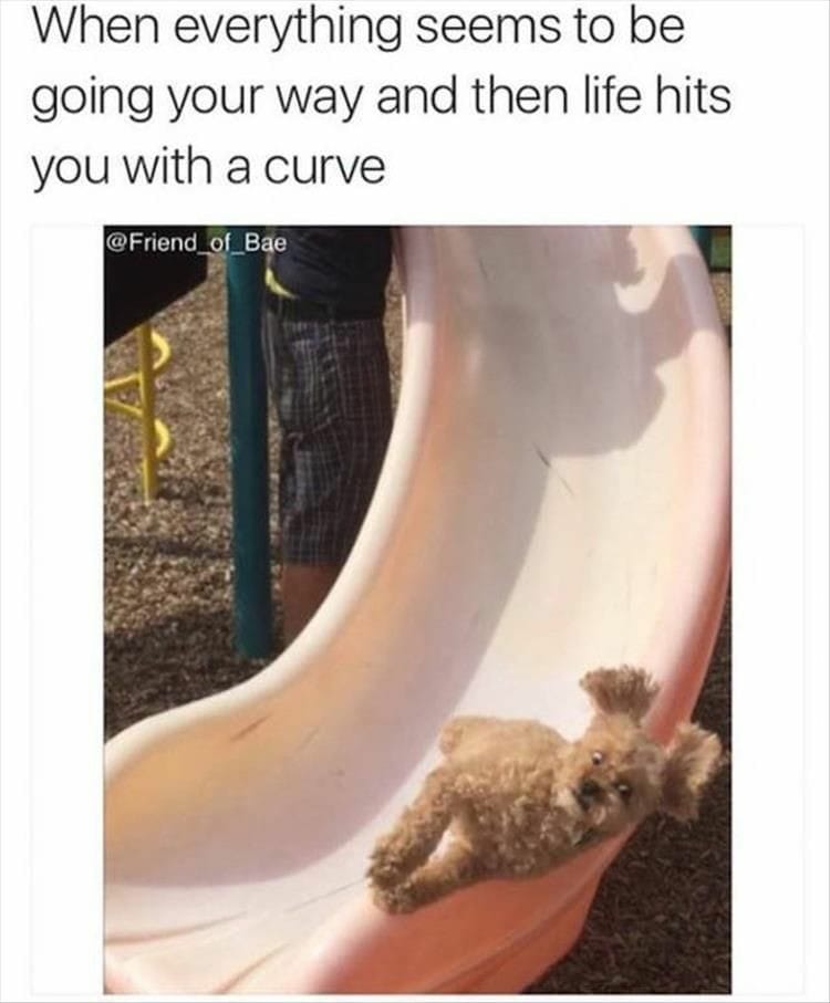 memes to make you cry - When everything seems to be going your way and then life hits you with a curve