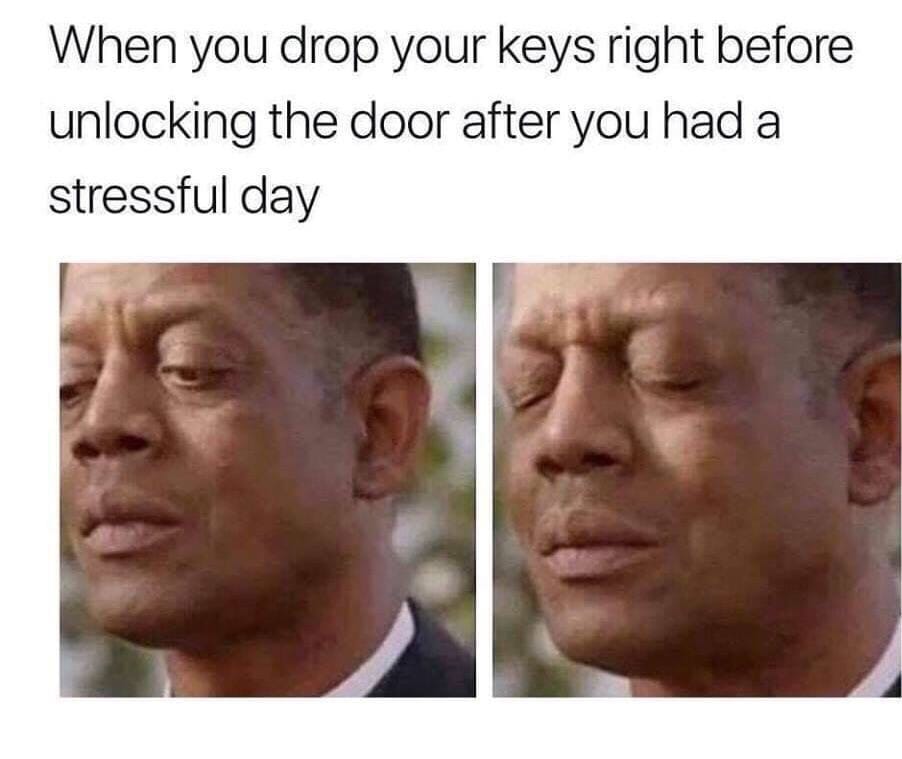 disappointment memes - When you drop your keys right before unlocking the door after you had a stressful day