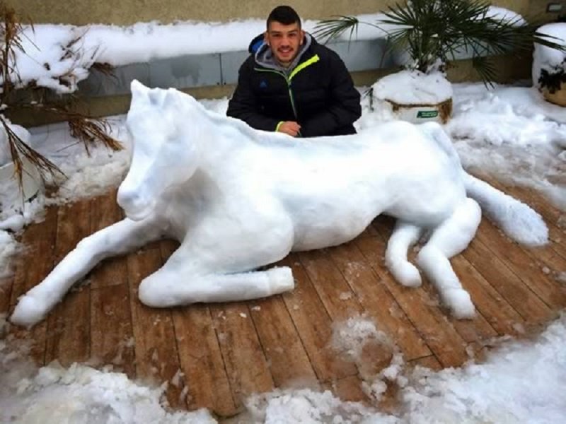 snow sculptures funny