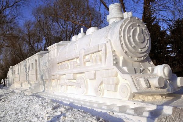 snow sculptures funny