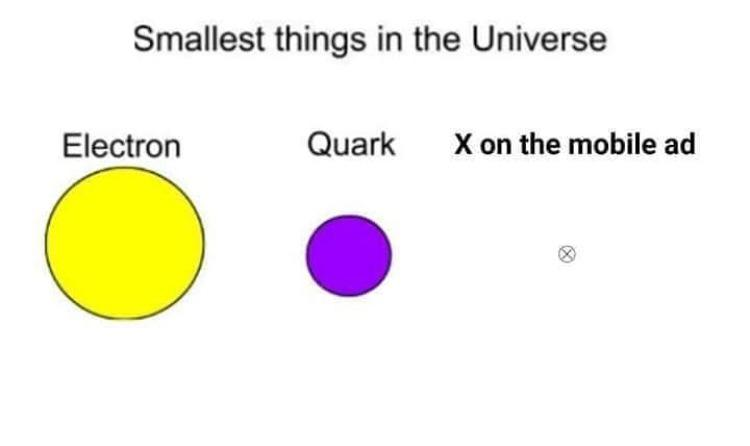 smallest things in the universe meme - Smallest things in the Universe Electron Quark X on the mobile ad