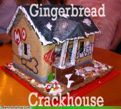 make a gingerbread house when you can make a crack house - Gingerbread Hookers Take 3 Crackhouse Sketchy Santas.com