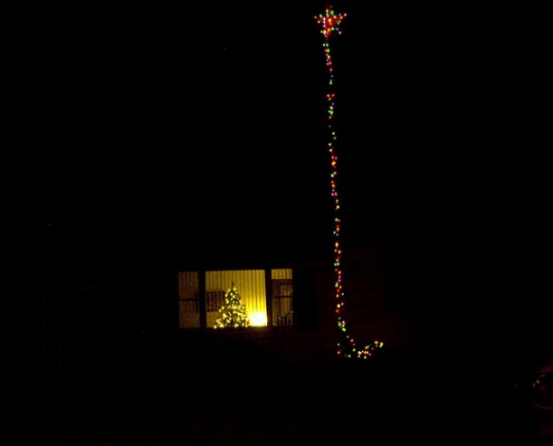bad christmas lights on house