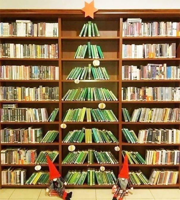 christmas tree book display