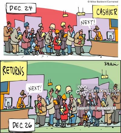 funny december cartoon - Mike BaldwinCornered Dec 24 Cashier Next! fare Baldwin | Returns Next! Cartoonstock .com Search Id mban4333 Jet Dec. 26