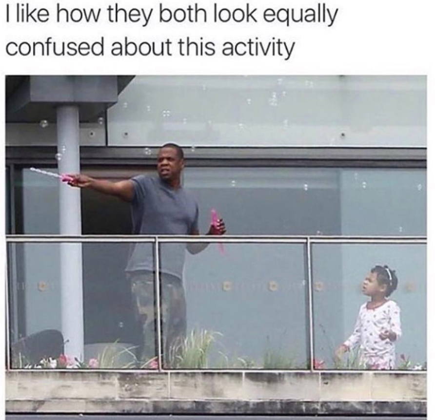 jay z bubbles meme - I how they both look equally confused about this activity