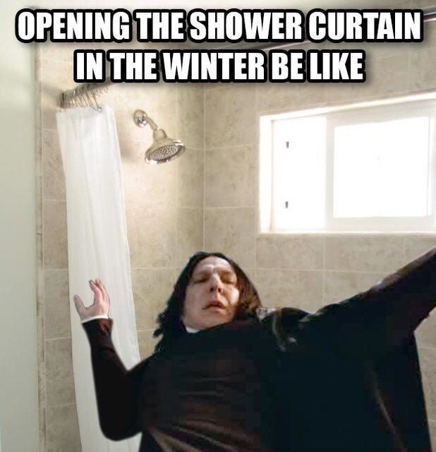 winter memes - Opening The Shower Curtain In The Winter Be