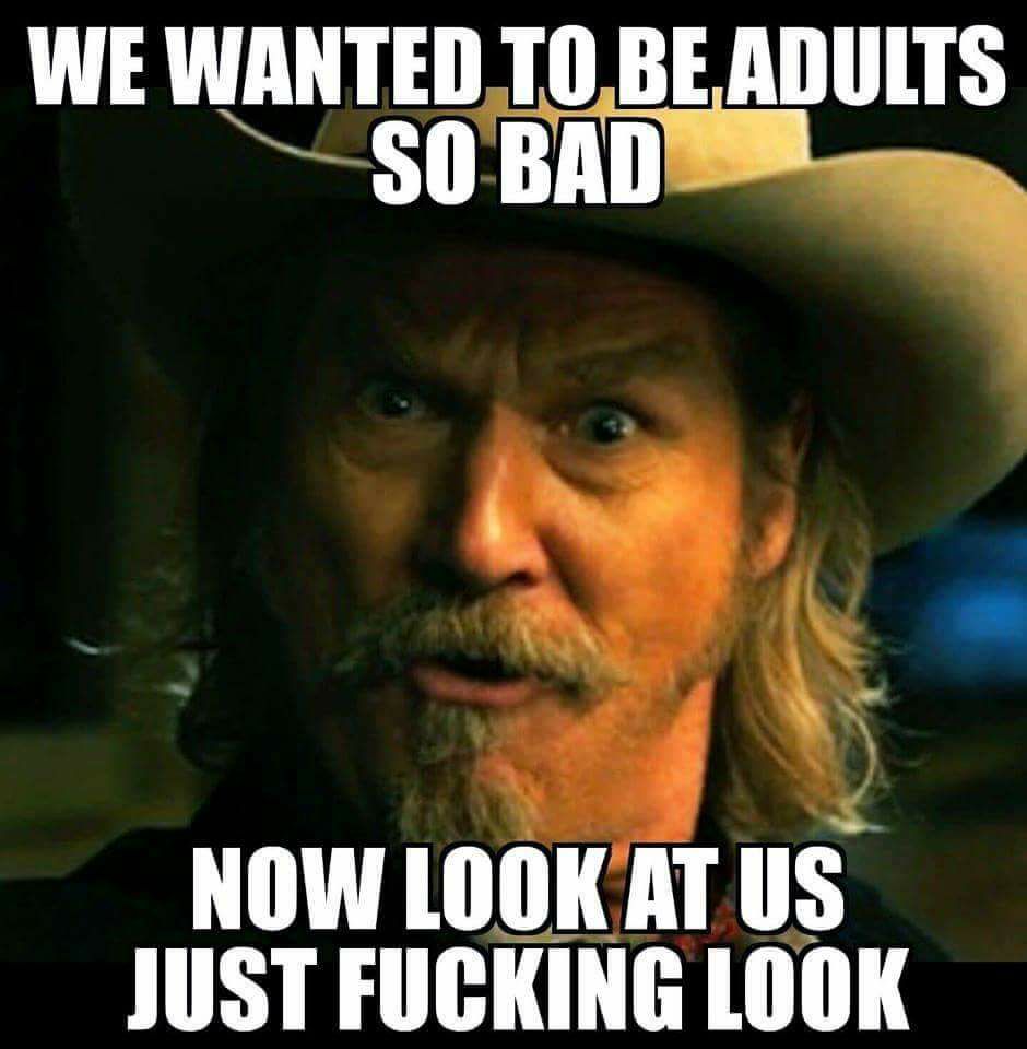 meme we wanted to be adults and now look at us - We Wanted To Be Adults So Bad Now Look At Us Just Fucking Look