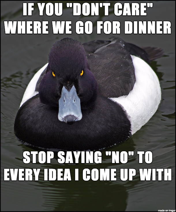 most annoying things - If You "Don'T Care" Where We Go For Dinner Stop Saying "No" To Every Idea I Come Up With on ingur