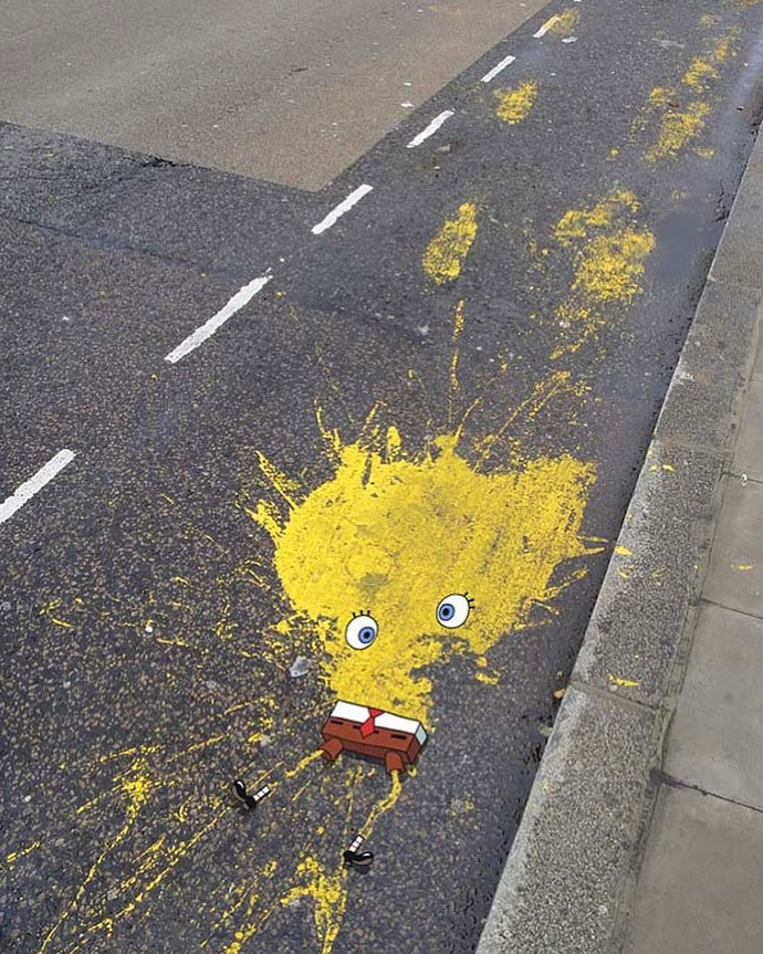 spongebob street art