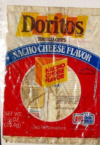 80s doritos bag - Doritos Brand Tortilia Chips Nacho Cheese Flavor Nacho Chi Se Avor ed woordele in il lor 2012, Net Wt.. Voz. 35.4g Ona Grab Lovrags No Preservatives Polav