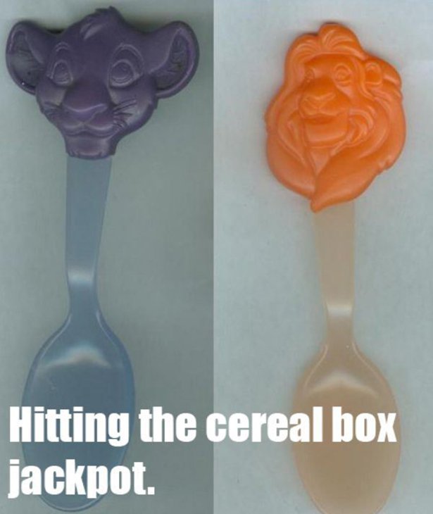 spoon - Hitting the cereal box jackpot.
