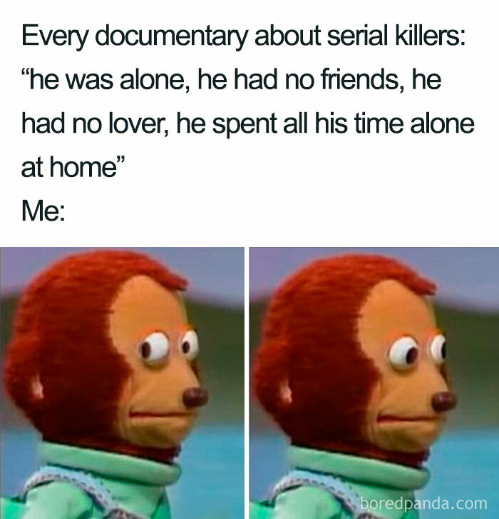 didn t see nothing meme - Every documentary about serial killers "he was alone, he had no friends, he had no lover, he spent all his time alone at home" Me boredpanda.com