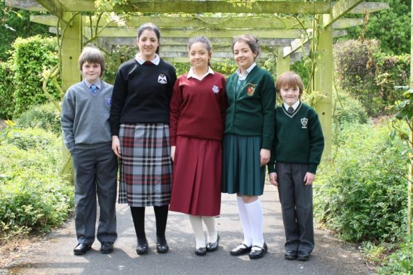 The Irish school kids in their tartans