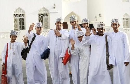 These boys in Oman are ready for their school day