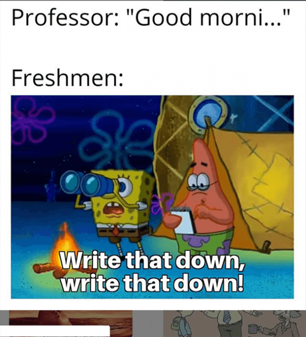 polish language memes - Professor "Good morni..." Freshmen Sa Write that down, write that down!