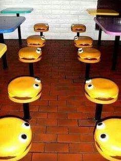 We loved sitting on these terribly uncomfortable stools