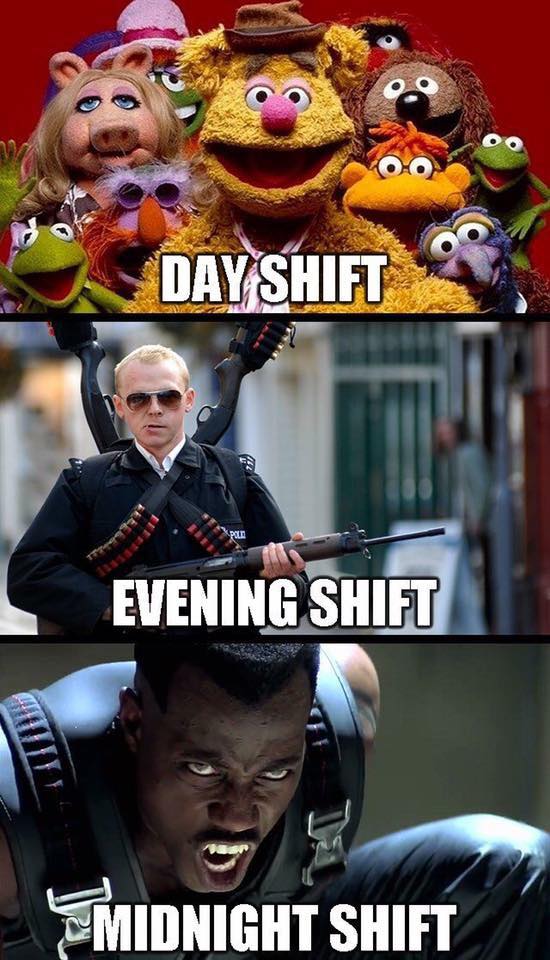 muppet show - Day Shift Pold Evening Shift Smidnight Shift