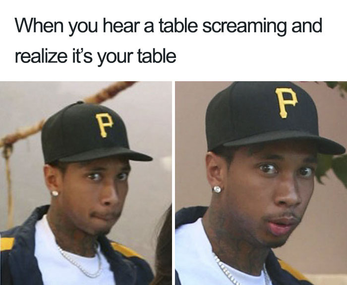 tyga and jordan - When you hear a table screaming and realize it's your table P 23