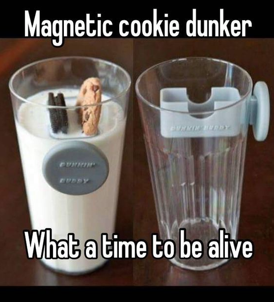 Magnetic cookie dunker What a time to be alive