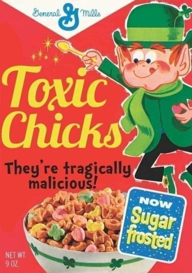 snack - General G mills Toxic Chicks They're fragically malicious! Now Sugar frosted Net Wt. 9 Oz