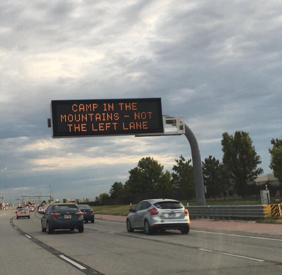 funny dot signs - Camp In The Mountains The Left Lane