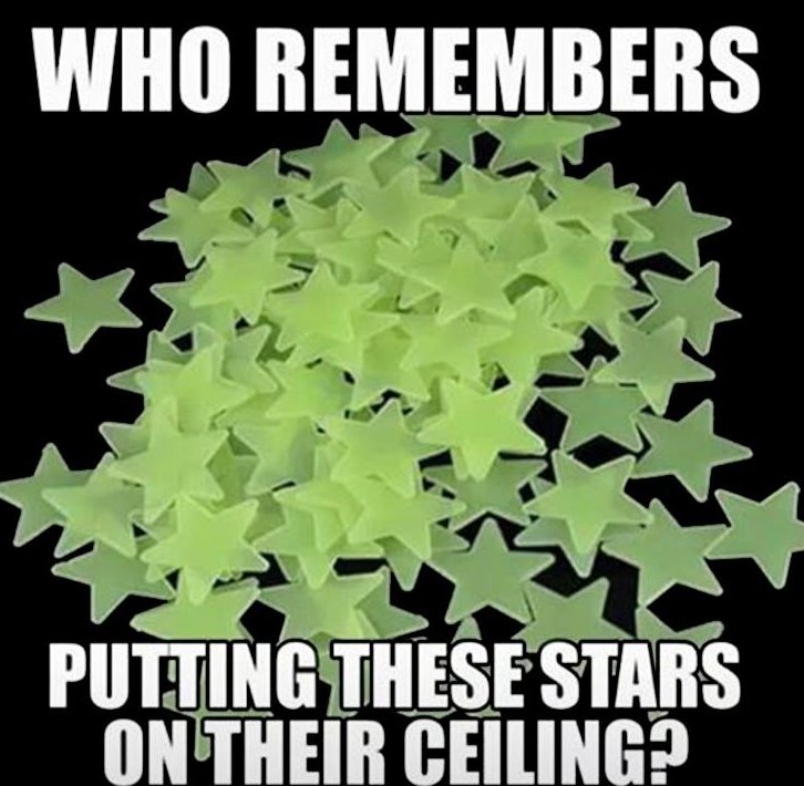 glow in the dark star wall stickers - Who Remembers Putting These Stars On Their Ceiling?