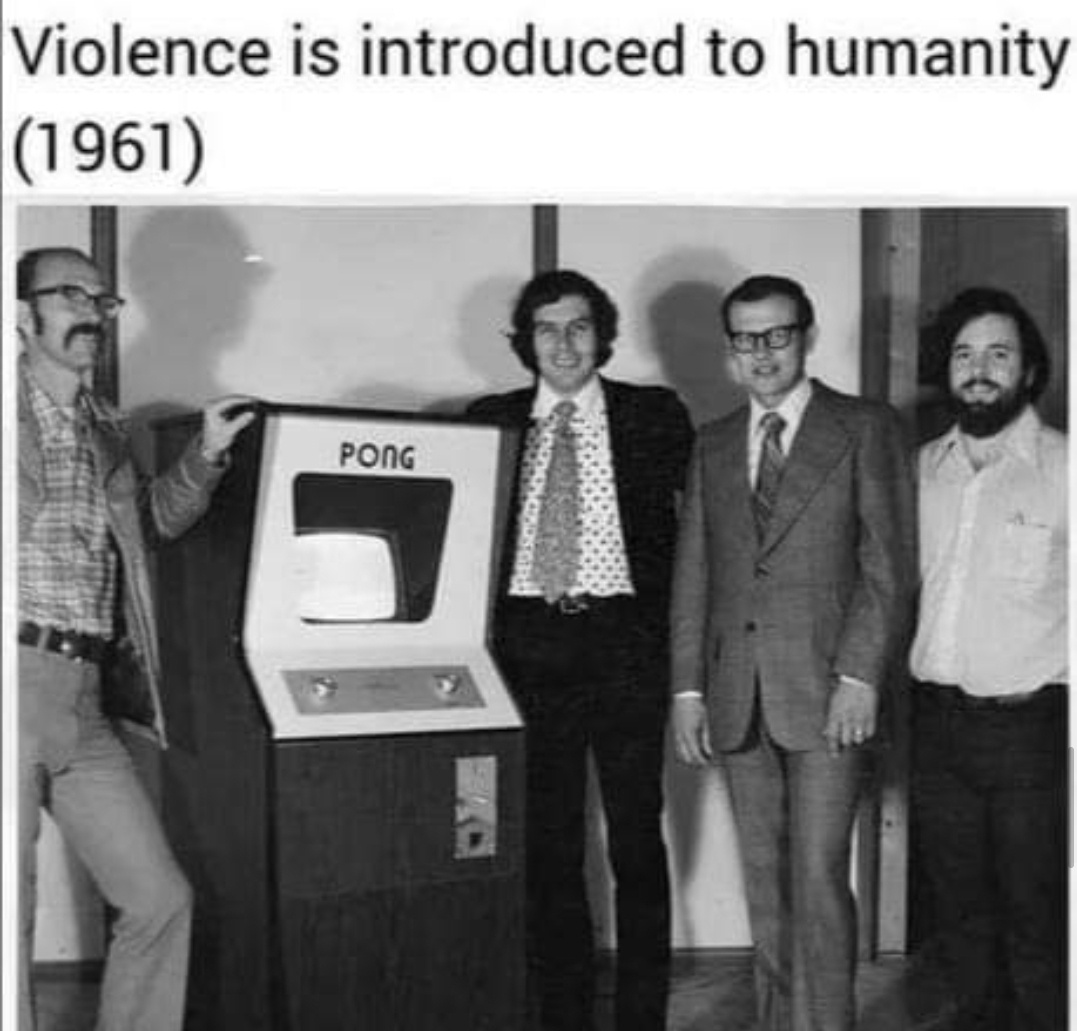funny gaming memes - atari founders - Violence is introduced to humanity 1961 Pong