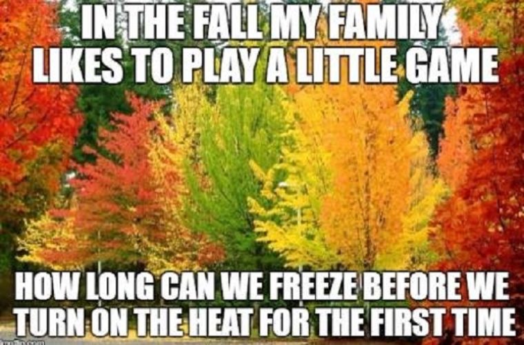 fall time meme - In The Fall My Family To Play A Little Game How Long Can We Freeze Before We Turn On The Heat For The First Time